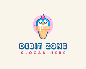 Penguin Dessert Cone logo design