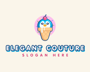 Penguin Dessert Cone logo design