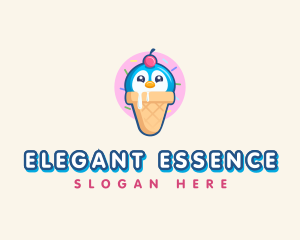 Penguin Dessert Cone logo design