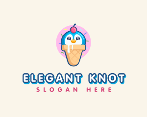 Penguin Dessert Cone logo design