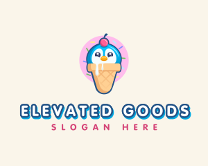 Penguin Dessert Cone logo design