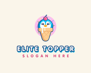 Penguin Dessert Cone logo design