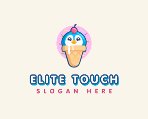 Penguin Dessert Cone logo design