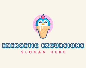 Penguin Dessert Cone logo design