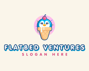 Penguin Dessert Cone logo design