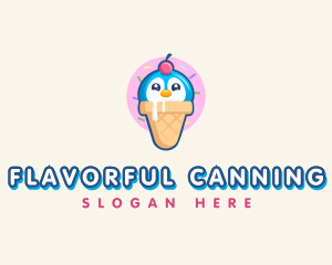 Penguin Dessert Cone logo design