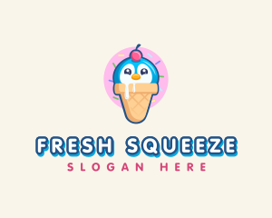 Penguin Dessert Cone logo design