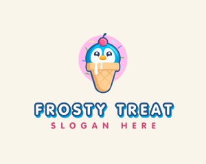 Penguin Dessert Cone logo design