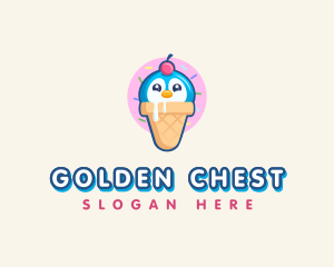 Penguin Dessert Cone logo design