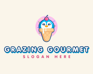 Penguin Dessert Cone logo design