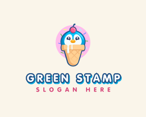 Penguin Dessert Cone logo design