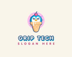 Penguin Dessert Cone logo design