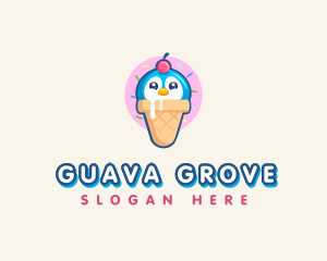 Penguin Dessert Cone logo design