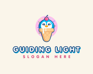 Penguin Dessert Cone logo design