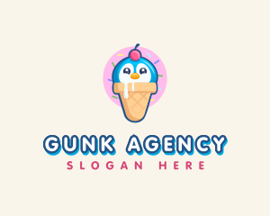 Penguin Dessert Cone logo design