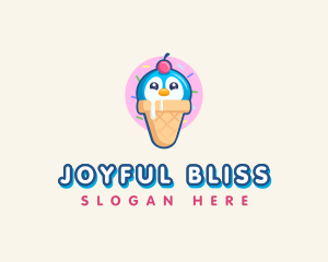 Penguin Dessert Cone logo design