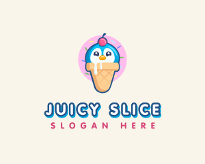 Penguin Dessert Cone logo design