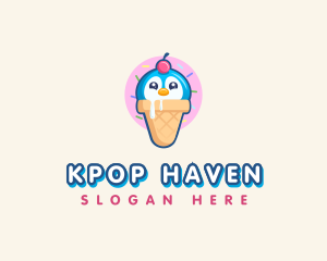 Penguin Dessert Cone logo design