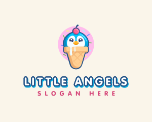 Penguin Dessert Cone logo design