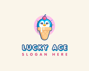 Penguin Dessert Cone logo design