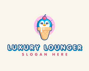 Penguin Dessert Cone logo design