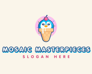 Penguin Dessert Cone logo design