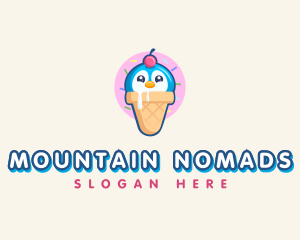 Penguin Dessert Cone logo design