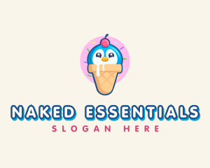 Penguin Dessert Cone logo design