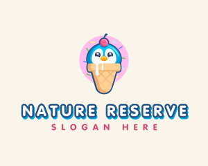 Penguin Dessert Cone logo design