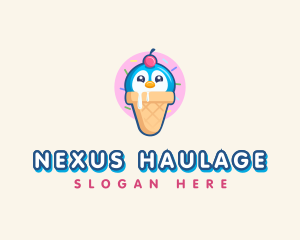 Penguin Dessert Cone logo design