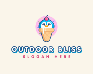 Penguin Dessert Cone logo design