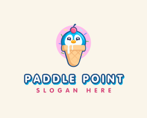 Penguin Dessert Cone logo design