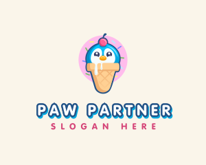 Penguin Dessert Cone logo design