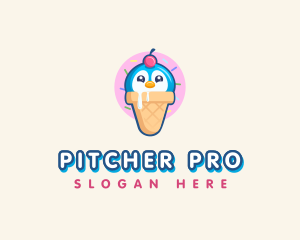 Penguin Dessert Cone logo design