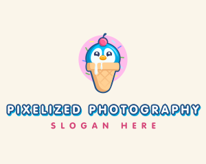 Penguin Dessert Cone logo design