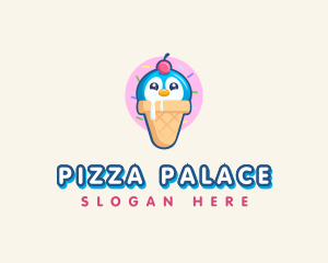 Penguin Dessert Cone logo design