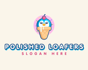 Penguin Dessert Cone logo design