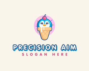 Penguin Dessert Cone logo design