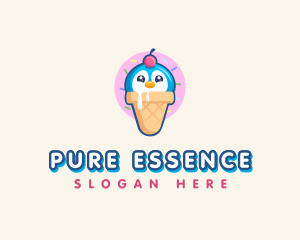 Penguin Dessert Cone logo design