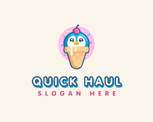 Penguin Dessert Cone logo design