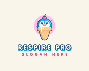 Penguin Dessert Cone logo design