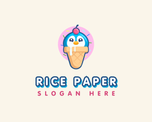 Penguin Dessert Cone logo design