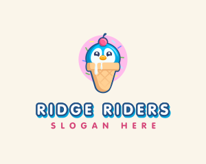 Penguin Dessert Cone logo design