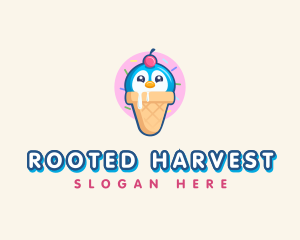 Penguin Dessert Cone logo design