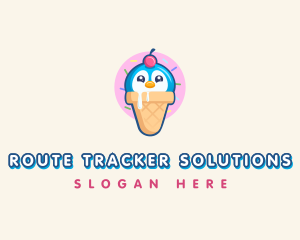 Penguin Dessert Cone logo design