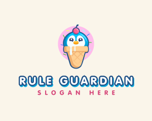 Penguin Dessert Cone logo design