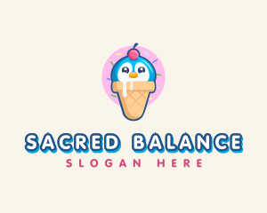 Penguin Dessert Cone logo design