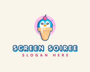 Penguin Dessert Cone logo design