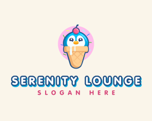 Penguin Dessert Cone logo design