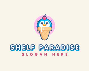 Penguin Dessert Cone logo design